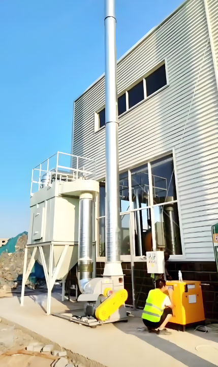 鄭州樸華科技濾筒除塵器現(xiàn)場(chǎng)安裝圖