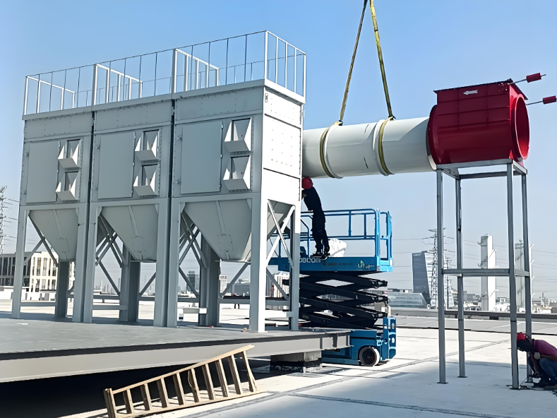 除塵器后處理裝置現(xiàn)場安裝工程案例圖